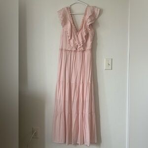 Pink Ruffled Maxi Dress